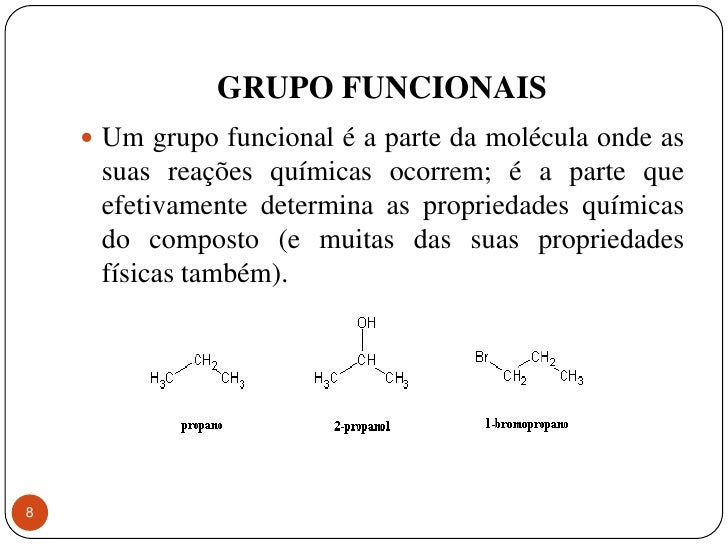Classes funcionais de compostos orgânicos