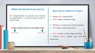 Classes gramaticas adjetivo | PPTX