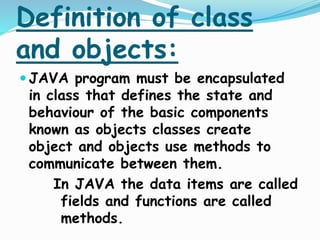 Classes,object and methods java | PPTX