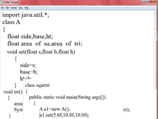 Classes, objects in JAVA | PPT