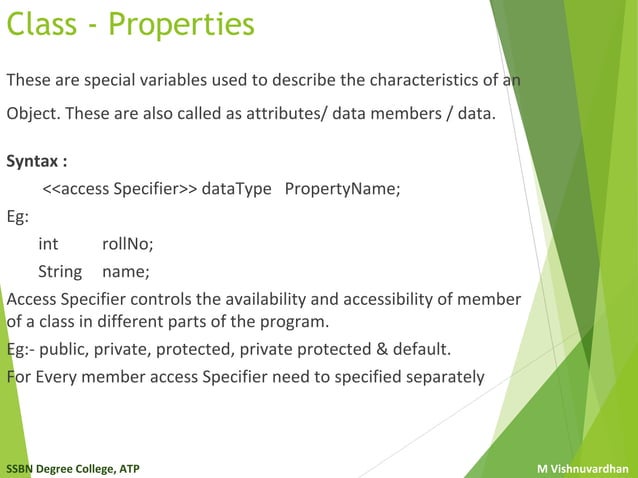 Classes&objects | PPT | Programming Languages | Computing