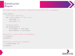 Python programming : Classes objects | PDF