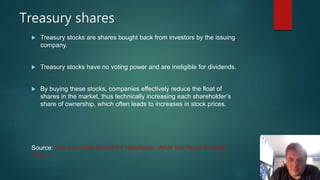 Treasury Stock Classification Classes of stocks and mutual funds | PPTX