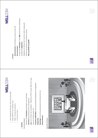 !
!
!12!
o«Nemangezpastropgras,tropsucré,tropsalé»
oOasis«Befruit»enmodebecool
oOréo«T’espasencoreprêt»
o«C’estmonYop!»
»Pendant
Contenuémission:
%Diffusiondeschroniques(reportages,micros-trottoirs)
%Interviewsdeprofessionnelsetd’enseignants
%Jeuxsurlethèmedelapublicité:CérémonieTPMPAwards,Blindtest,logo
quizz,jemate/jezappe,etc.
%Coupurespublicitaires(aveclesparodiespréalablementenregistrées)
%Happening
%ReportagesurlesautresévénementsduFestivalInfo-Com
%Remerciements
Dispositifscénique:
!
!
!13!
»Enaval
%Remerciementssurlesréseauxsociauxetparmail
%Revuedepresse
%Analysedesretombéesetdel’UBM(UnitédeBruitmédiatique)
%Enquêtedesatisfaction
%Réalisationetdiffusiondel’incentivevidéo(making-off)
%Diffusiondel’émissionsurlesréseauxsociaux
%Bilanquantitatifetqualitatif
 