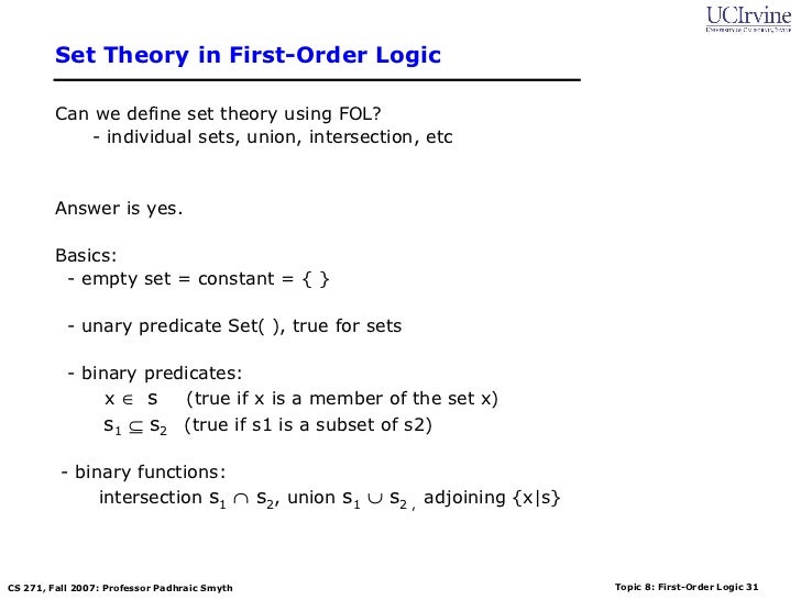 Class first order logic