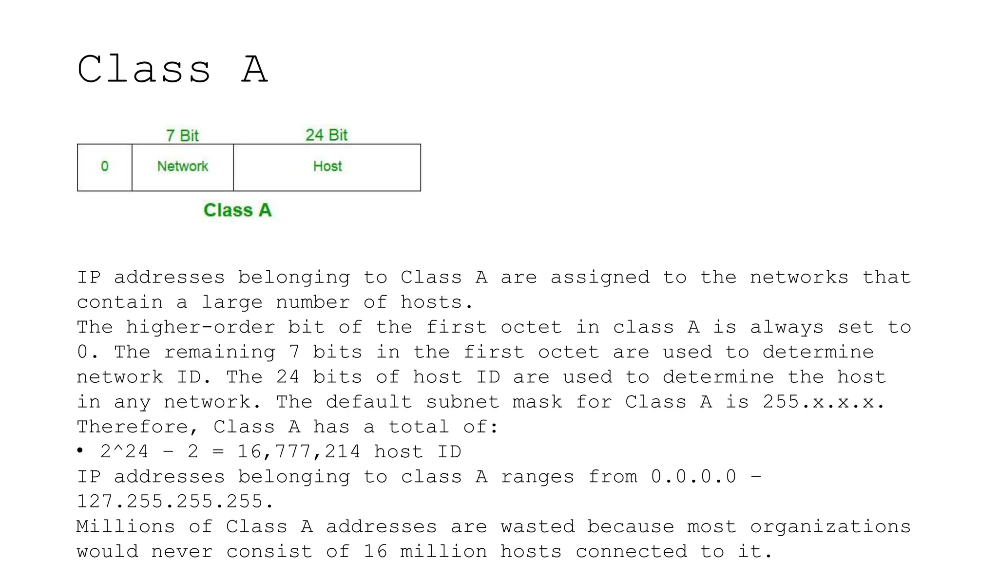 Classes, NetId and HostId in Classful Addressing | PPTX | Computer ...