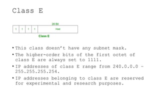 Classes, NetId and HostId in Classful Addressing | PPTX
