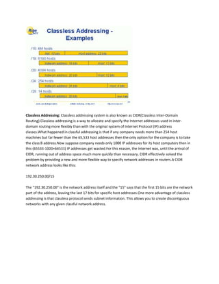 Classful and classless addressing | PDF