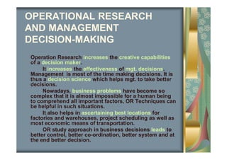 Operational Research Topic Introduction to Operations Research | PDF