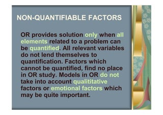 Unquantifiable Programs Introduction to Operations Research | PDF