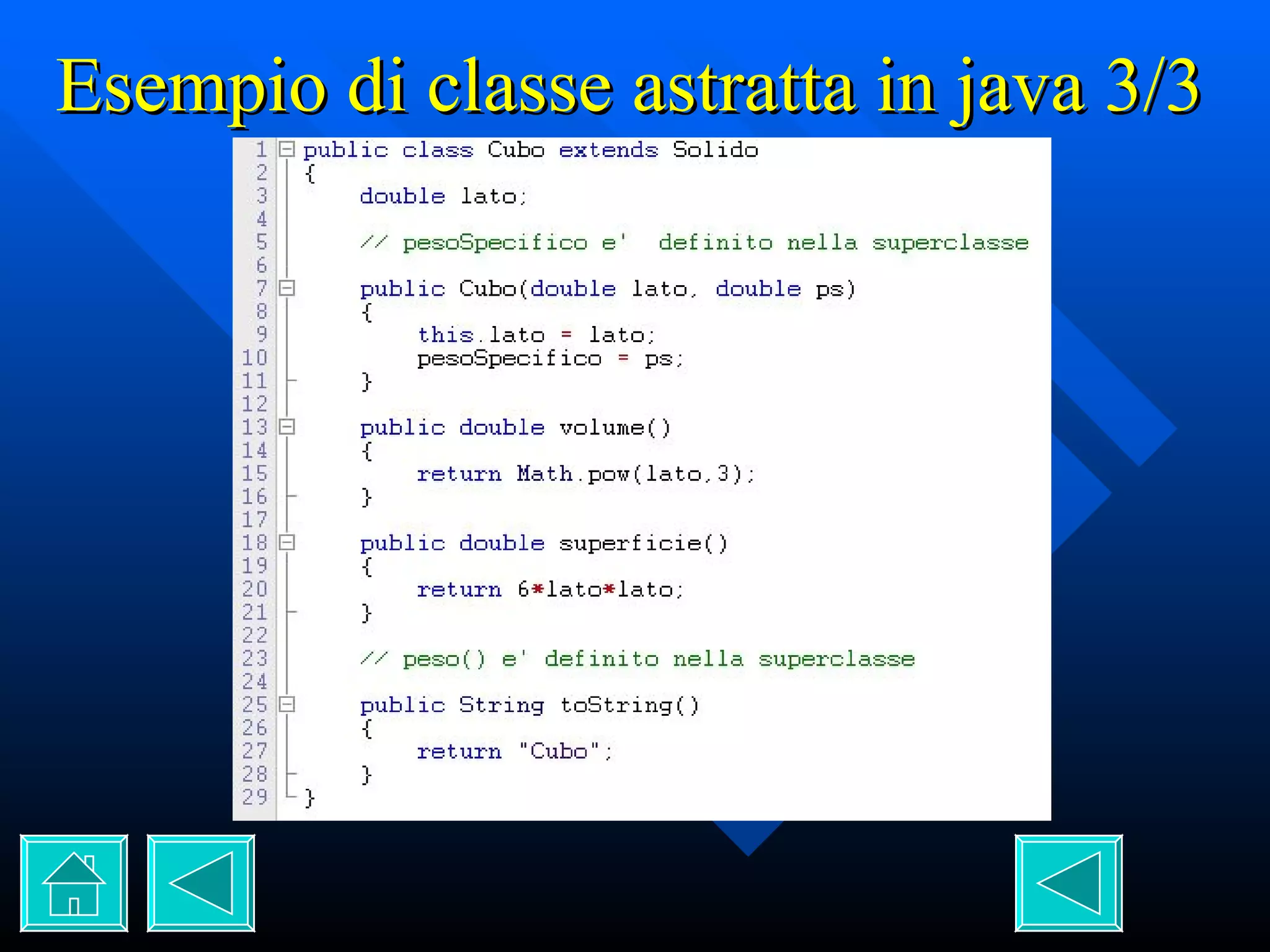 Esempio di classe astratta in java 3/3 