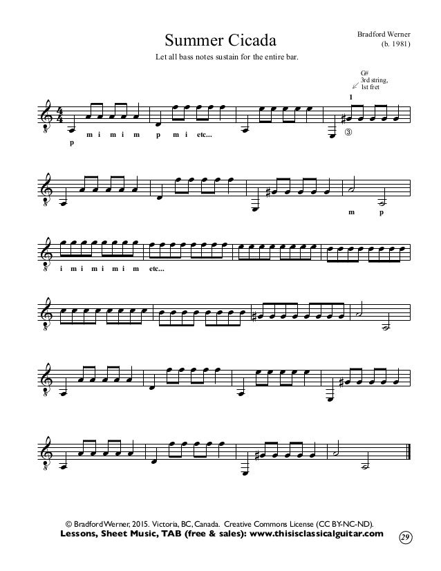 classical guitar method one 2014 one summer day sheet music