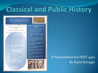 Classical and Public History A Presentation for HIST 4410  By Katie Stringer 