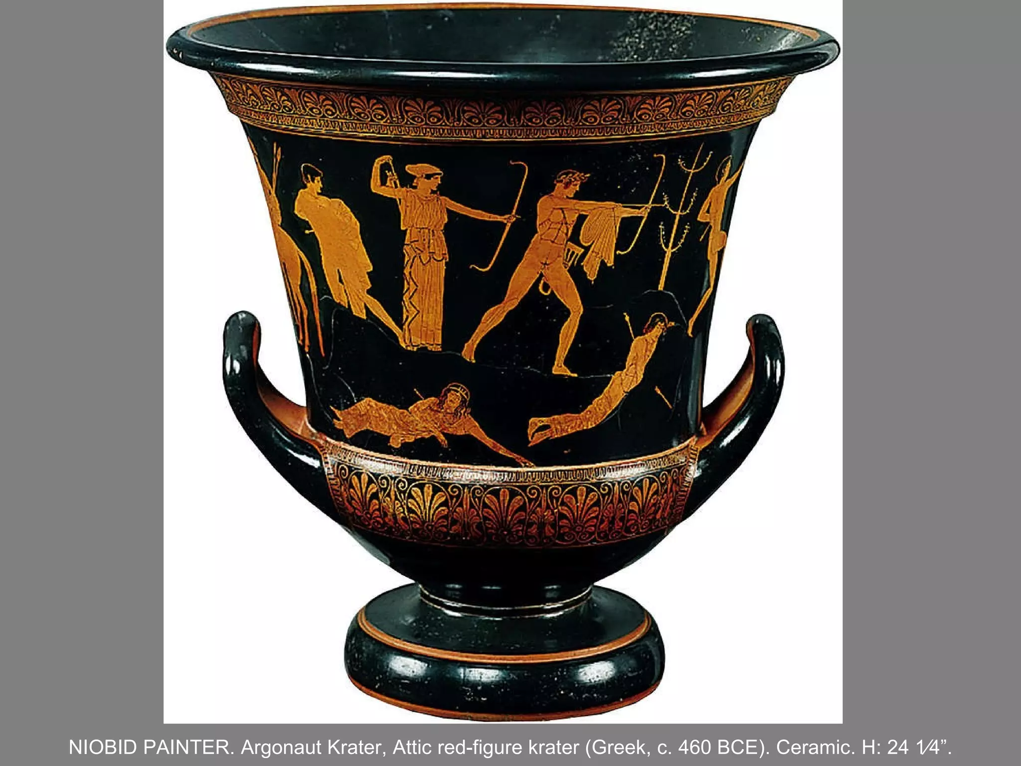 NIOBID PAINTER. Argonaut Krater, Attic red-figure krater (Greek, c. 460 BCE). Ceramic. H: 24   1⁄4 ” . 