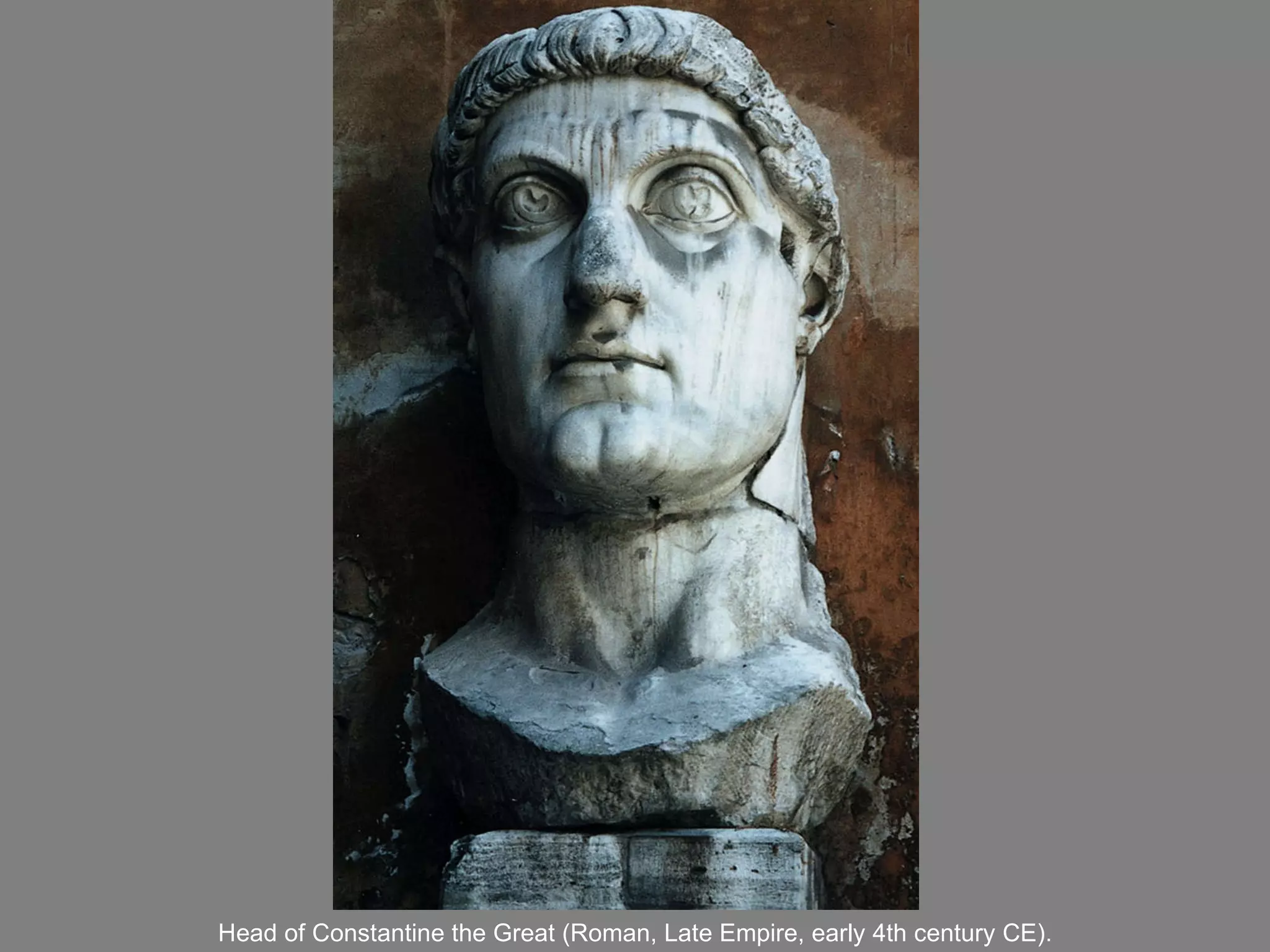 Head of Constantine the Great (Roman, Late Empire, early 4th century CE). 