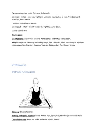 CLASSICAL ASANA INSTRUCTIONS SCRIPT FOR YOGA TEACHERS - yoga teacher ...