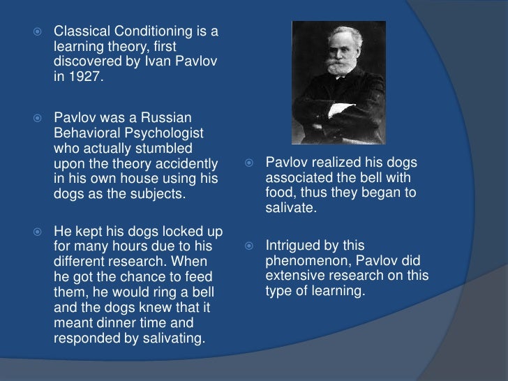 Pavlov classical conditioning theory - milopd