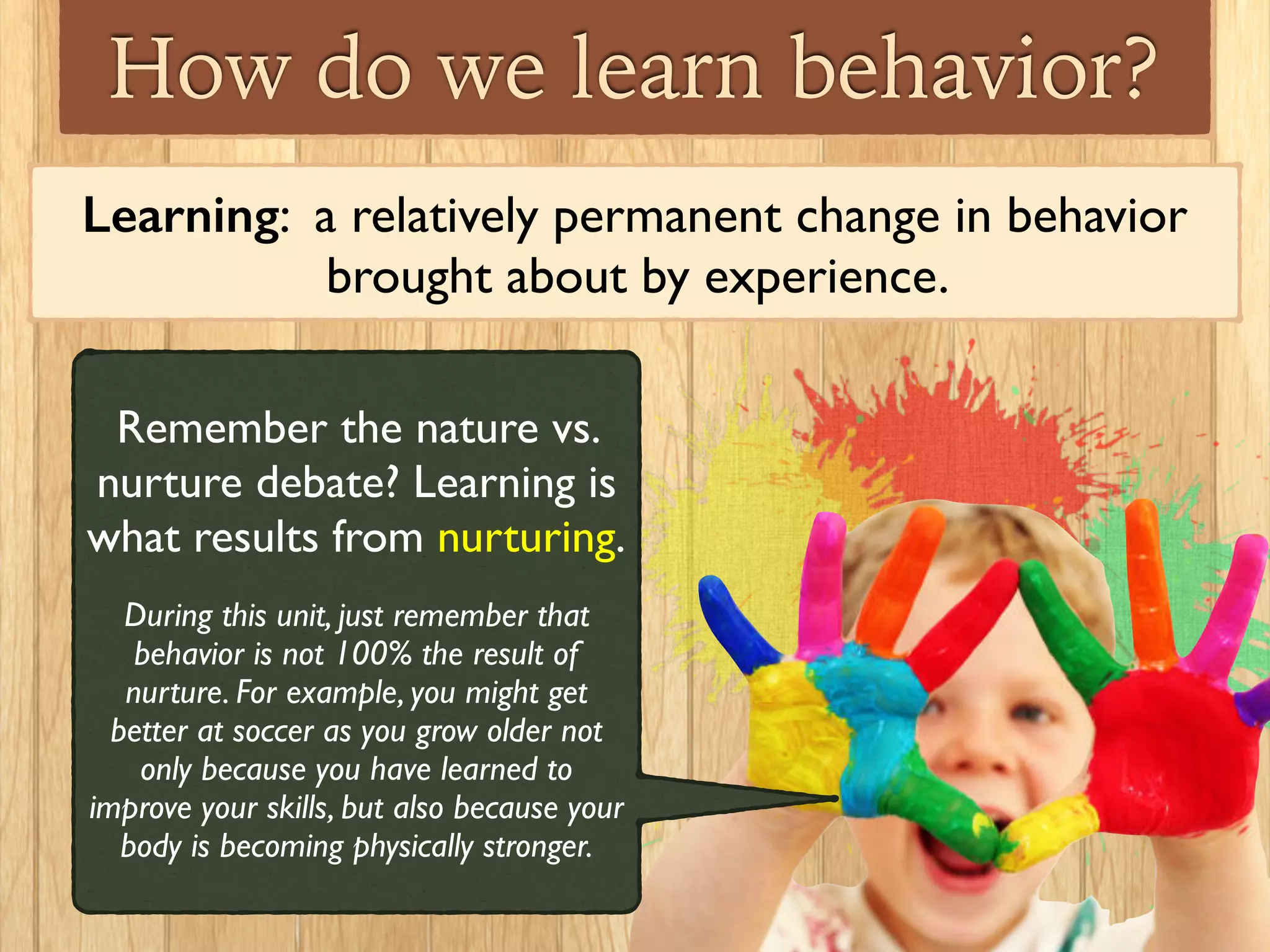 Stimulus (Deﬁnition)
An event, sensation, or experience that
causes you to react.
• Visual stimulus: you see something, you react.
• Olfactory stimulus: you smell something, you react.
• Gustatory stimulus: you taste something, you react.
• Auditory stimulus: you hear something, you react.
• Kinesthetic stimulus: you feel something, you react.
 