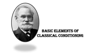 BASIC ELEMENTS OF
CLASSICAL CONDITIONING
 