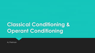 Classical Conditioning & 
Operant Conditioning 
AJ Freiman 
 