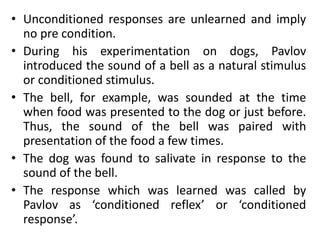 Classical conditioning theory | PPT