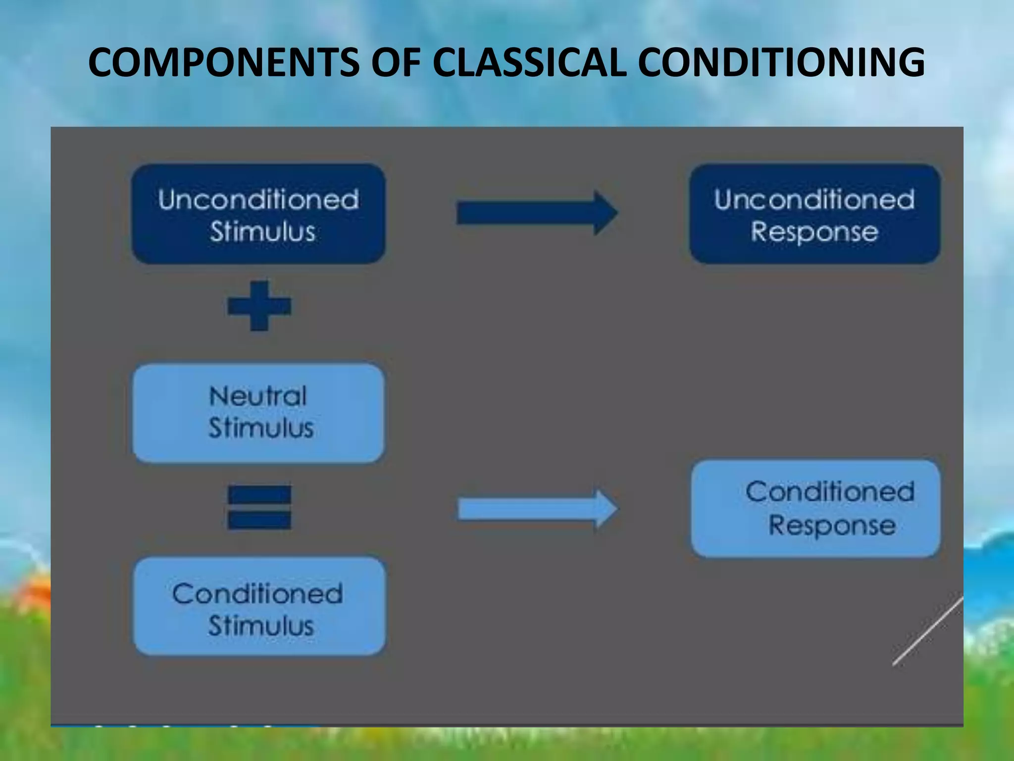 COMPONENTS OF CLASSICAL CONDITIONING
 
