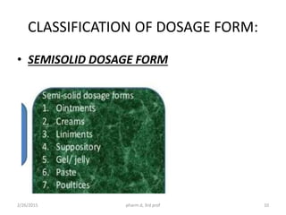 Classical dosage form | PPTX