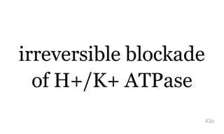 irreversible blockade
of H+/K+ ATPase
43a
 
