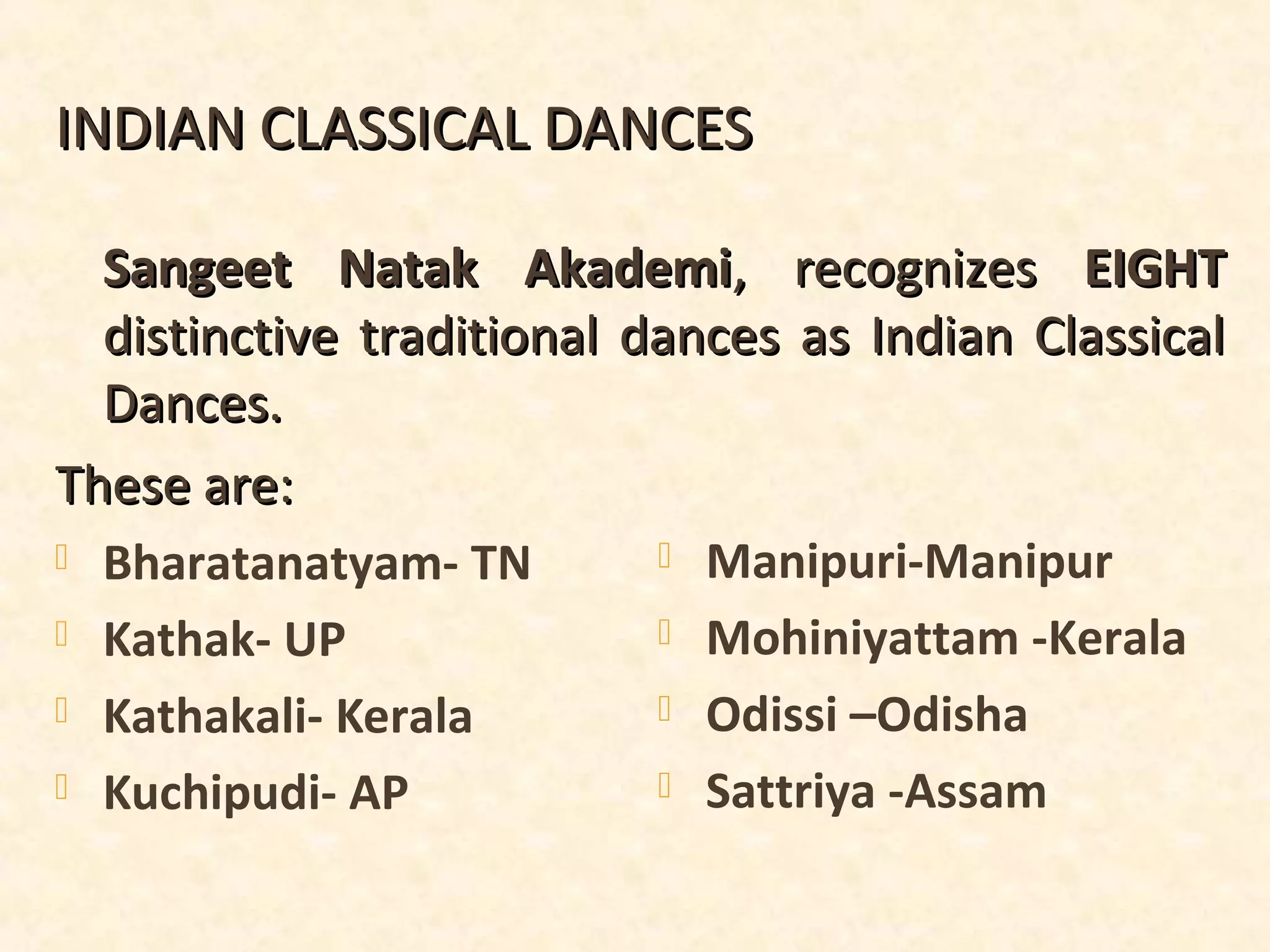CLASSICAL & FOLK DANCES IN INDIAN CULTURE | PPT