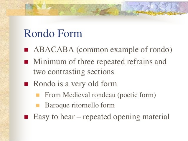 classical forms rondo form
