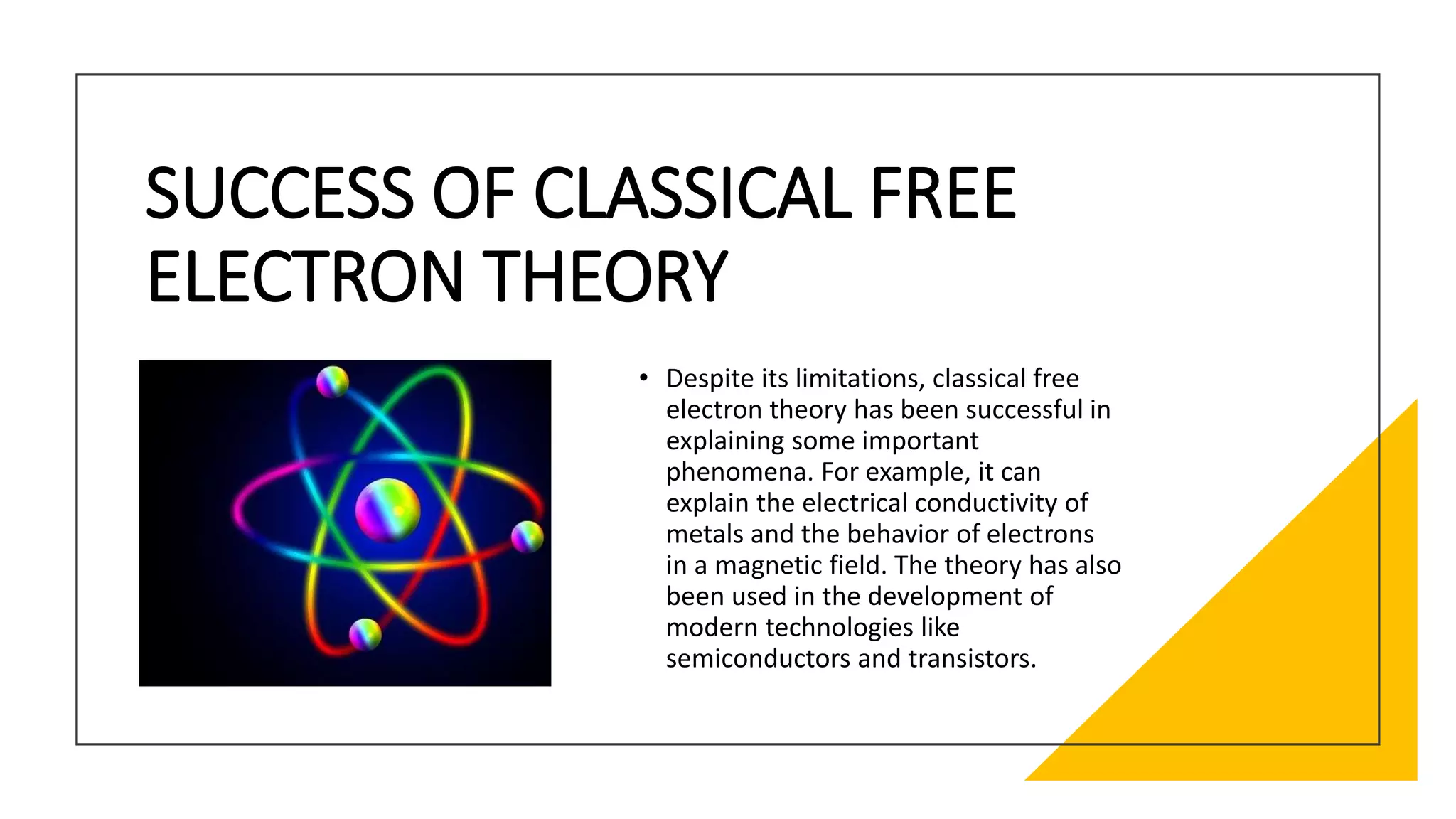 classical free electron theory pptx Chemistry Science