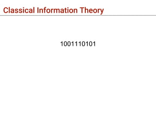 Classical Information Theory
1001110101
 