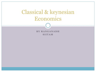 Classical & keynesian
Economics
BY RANGANADH
SIITAM

 
