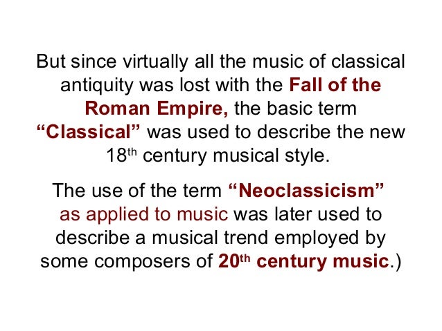 The Classical Period of Western Musical History