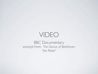 Classical Symphony
                                                        •   Symphony was the dominating
                                                            genre in the Classical era
                                                        •   Multimovement work for
                                                            symphony orchestra
                                                        •   The model for the symphony
                                                            orchestra is still the standard
                                                            today
•    Orchestra rose to maturity
       new instruments- clarinet, modern trumpets, horns, and trombones.
•    Rooted in Italian Opera overture
       3 sections typical in overture expanded to 3 separate movements.
    • Use of memorable melodies and dramatic dynamics

       the steamroller effect = long drawn out crescendos
    • Title often indicates the key and includes a (chronological) number
      Ex: Haydn’s Symphony No. 94 in G Major, Mozart’s Symphony No. 40 in G minor, K. 550
 