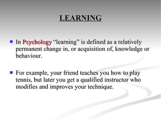Classical Learning Def Classical theory | PPT