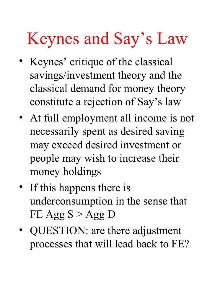 Classical versus keynes