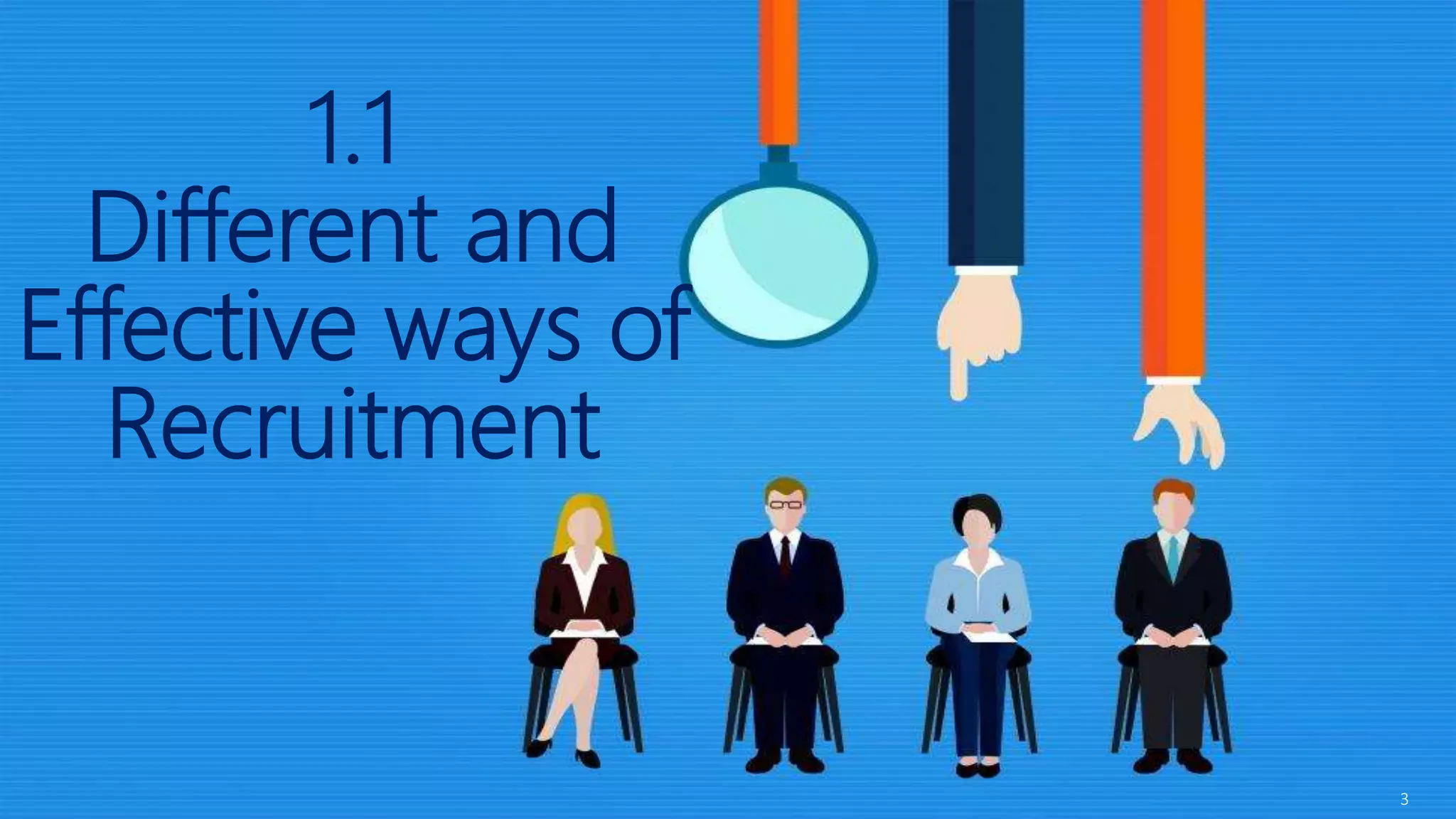 1.1
Different and
Effective ways of
Recruitment
3
 