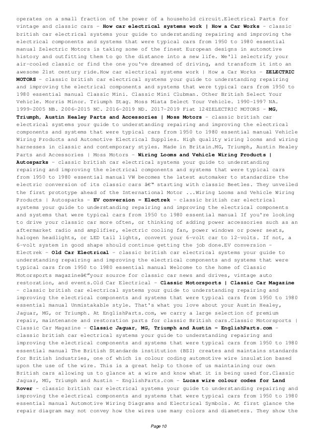 DOWNLOAD classic british car electrical systems your guide to