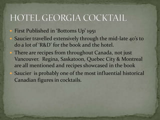 Classic Canadian Cocktails Seminar