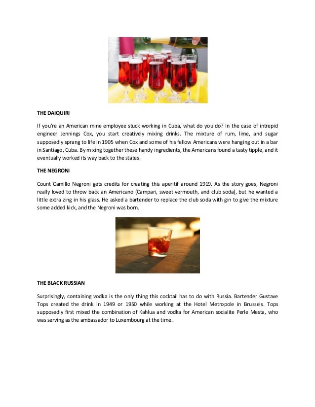 3.Classic cocktail history