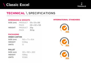 Classic Excel
TECHNICAL  SPECIFICATIONS
INTERNATIONAL STANDARDS

 