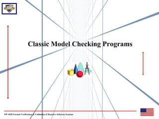 Classic Model Checking Programs




SW 4920 Formal Verification & Validation of Reactive Software Systems
 