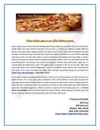 Classic italian pizza  mypizzamalden.com