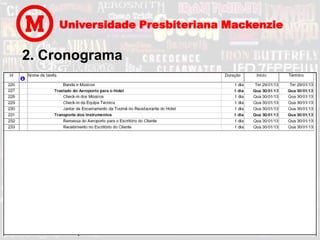 Universidade Presbiteriana Mackenzie

2. Cronograma
 