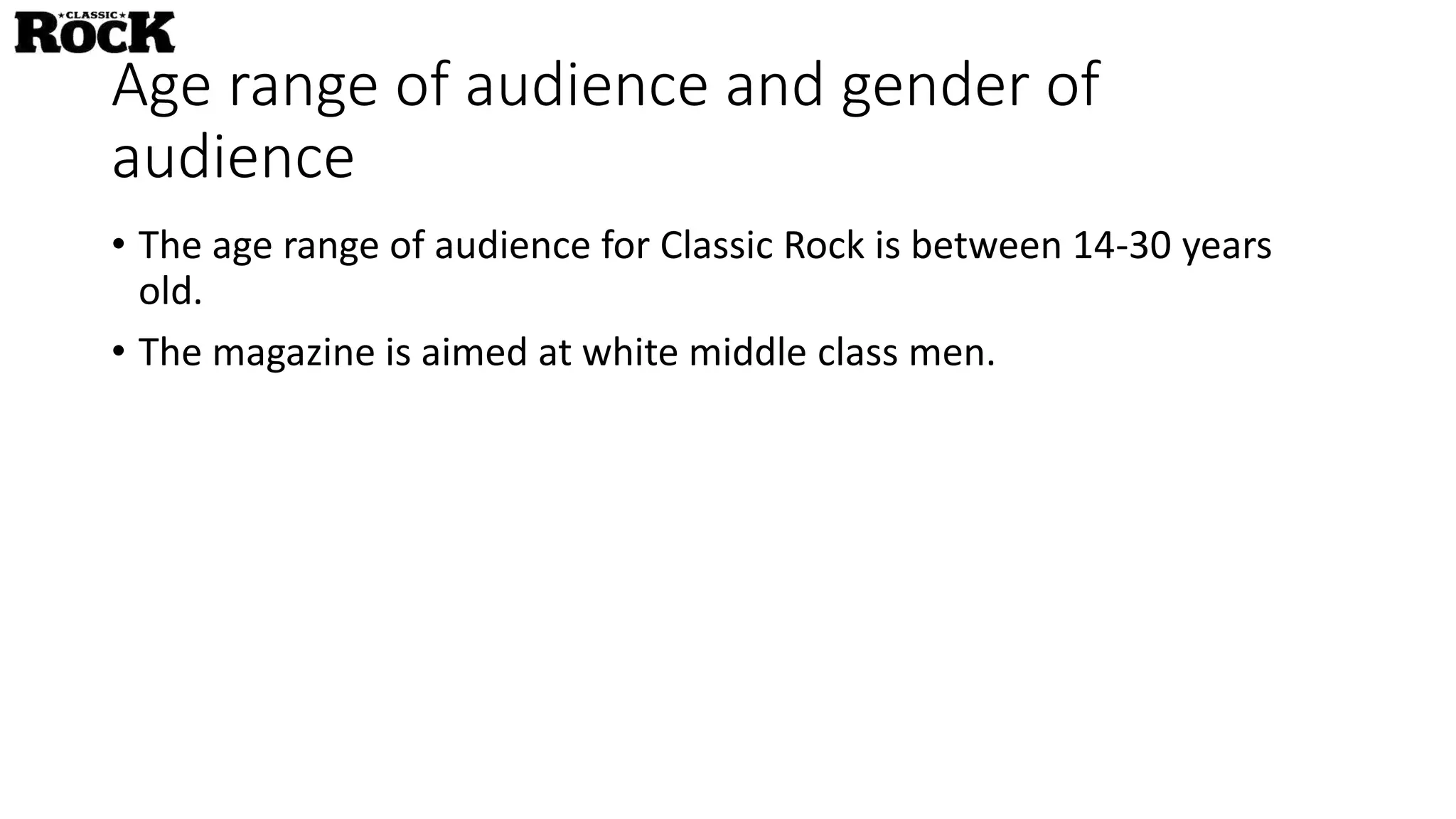 Classic rock target audience analysis | PPTX