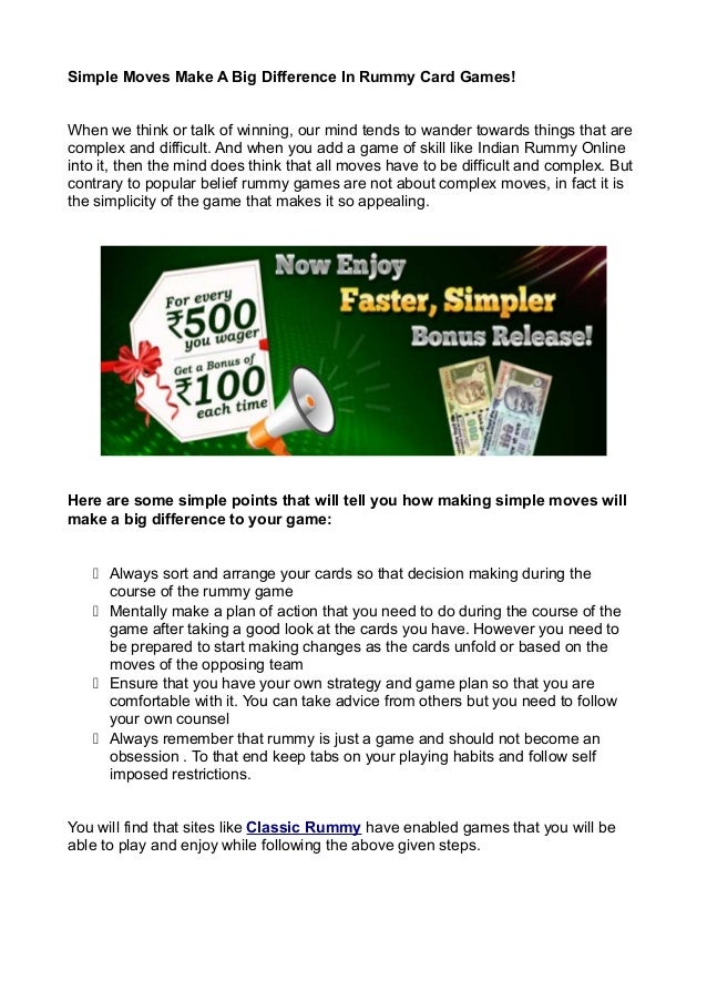 Classic rummy card game