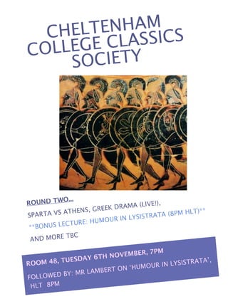 Classics society 6th nov 2012