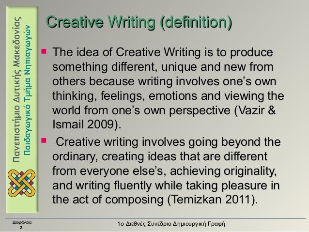 meaning of the term creative writing