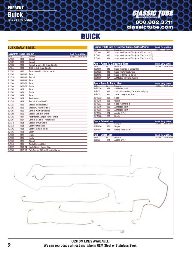 1965 Buick LeSabre Complete Power Drum Brake Line Set Lines Kit Tubes OE Steel